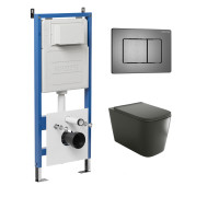 Комплект 3 в 1: Grossman инсталляция 900.K31.01.000+клавиша 700.K31.04.42M.42M графит сатиновый+унитаз GR-4441BMS