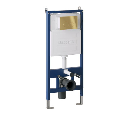 Комплект 3 в 1: Grossman инсталляция 900.K31.01.000+клавиша 700.K31.05.30M.30M золото глянцевый+унитаз GR-4441BMS