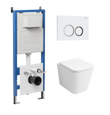 Комплект 3 в 1: Grossman инсталляция 900.K31.01.000+клавиша 700.K31.01.000.000 белый+унитаз GR-4441S