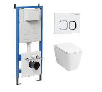 Комплект 3 в 1: Grossman инсталляция 900.K31.01.000+клавиша 700.K31.02.000.000 белый+унитаз GR-4441S