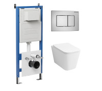 Комплект 3 в 1: Grossman инсталляция 900.K31.01.000+клавиша 700.K31.04.12M.12M хром сатиновый+унитаз GR-4441S