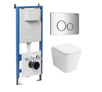 Комплект 3 в 1: Grossman инсталляция 900.K31.01.000+клавиша 700.K31.05.10M.10M хром глянцевый+унитаз GR-4441S