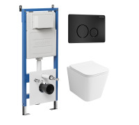 Комплект 3 в 1: Grossman инсталляция 900.K31.01.000+клавиша 700.K31.05.21M.21M черный матовый+унитаз GR-4441S