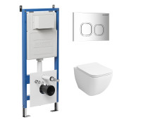 Комплект 3 в 1: Grossman инсталляция 900.K31.01.000+клавиша 700.K31.02.100.100 хром глянцевый+унитаз GR-4447S