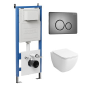 Комплект 3 в 1: Grossman инсталляция 900.K31.01.000+клавиша 700.K31.05.42M.42M графит сатиновый+унитаз GR-4447S