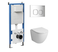 Комплект 3 в 1: Grossman инсталляция 900.K31.01.000+клавиша 700.K31.02.100.100 хром глянцевый+унитаз GR-4455S