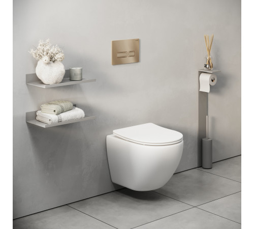 Комплект 3 в 1: Grossman инсталляция 900.K31.01.000+клавиша 700.K31.03.310.310 золото матовый+унитаз GR-4455S