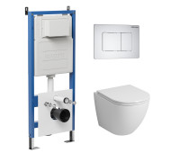 Комплект 3 в 1: Grossman инсталляция 900.K31.01.000+клавиша 700.K31.04.01M.01M белый матовый+унитаз GR-4455S