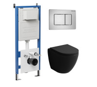 Комплект 3 в 1: Grossman инсталляция 900.K31.01.000+клавиша 700.K31.04.12M.12M хром сатиновый+унитаз GR-4455BMS