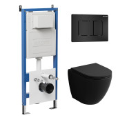Комплект 3 в 1: Grossman инсталляция 900.K31.01.000+клавиша 700.K31.04.21M.21M черный матовый+унитаз GR-4455BMS
