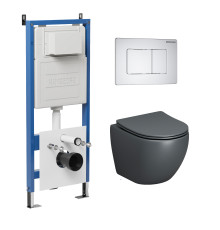 Комплект 3 в 1: Grossman инсталляция 900.K31.01.000+клавиша 700.K31.04.01M.01M белый матовый+унитаз GR-4455GMS