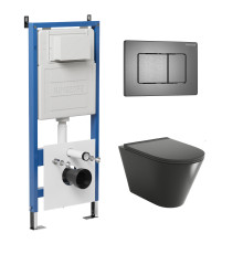 Комплект 3 в 1: Grossman инсталляция 900.K31.01.000+клавиша 700.K31.04.42M.42M графит сатиновый+унитаз GR-4477BMS