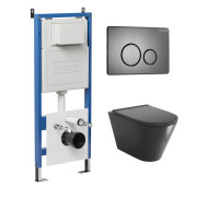 Комплект 3 в 1: Grossman инсталляция 900.K31.01.000+клавиша 700.K31.05.42M.42M графит сатиновый+унитаз GR-4477BMS