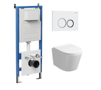 Комплект 3 в 1: Grossman инсталляция 900.K31.01.000+клавиша 700.K31.01.000.000 белый+унитаз GR-4477S