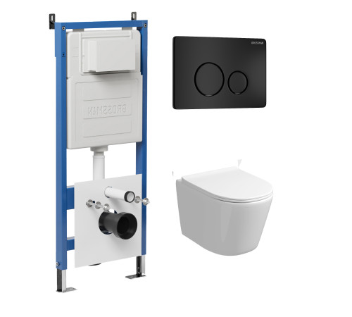 Комплект 3 в 1: Grossman инсталляция 900.K31.01.000+клавиша 700.K31.05.21M.21M черный матовый+унитаз GR-4477SQ