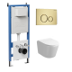 Комплект 3 в 1: Grossman инсталляция 900.K31.01.000+клавиша 700.K31.05.32M.32M золото сатиновый+унитаз GR-4477SQ