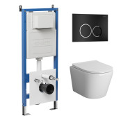 Комплект 3 в 1: Grossman инсталляция 900.K31.01.000+клавиша 700.K31.01.210.210 черный матовый+унитаз GR-4478S