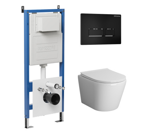 Комплект 3 в 1: Grossman инсталляция 900.K31.01.000+клавиша 700.K31.03.210.210 черный матовый+унитаз GR-4478S