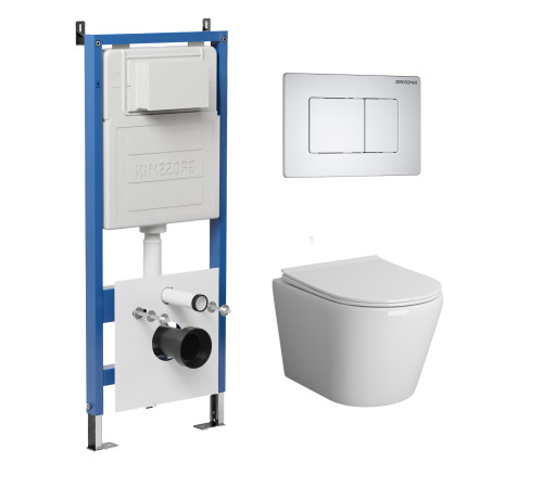 Комплект 3 в 1: Grossman инсталляция 900.K31.01.000+клавиша 700.K31.04.01M.01M белый матовый+унитаз GR-4478S