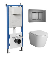 Комплект 3 в 1: Grossman инсталляция 900.K31.01.000+клавиша 700.K31.04.42M.42M графит сатиновый+унитаз GR-4478S