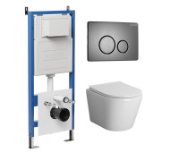 Комплект 3 в 1: Grossman инсталляция 900.K31.01.000+клавиша 700.K31.05.42M.42M графит сатиновый+унитаз GR-4478S