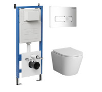 Комплект 3 в 1: Grossman инсталляция 900.K31.01.000+клавиша 700.K31.03.100.100 хром глянцевый+унитаз GR-4478SQ