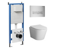 Комплект 3 в 1: Grossman инсталляция 900.K31.01.000+клавиша 700.K31.03.110.110 хром матовый+унитаз GR-4478SQ