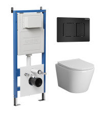 Комплект 3 в 1: Grossman инсталляция 900.K31.01.000+клавиша 700.K31.04.21M.21M черный матовый+унитаз GR-4478BMS