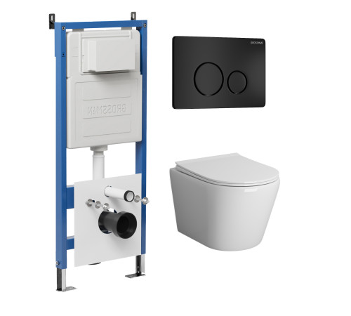 Комплект 3 в 1: Grossman инсталляция 900.K31.01.000+клавиша 700.K31.05.21M.21M черный матовый+унитаз GR-4478SQ