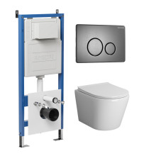 Комплект 3 в 1: Grossman инсталляция 900.K31.01.000+клавиша 700.K31.05.42M.42M графит сатиновый+унитаз GR-4478BMS