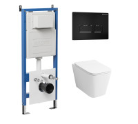 Комплект 3 в 1: Grossman инсталляция 900.K31.01.000+клавиша 700.K31.03.210.210 черный матовый+унитаз GR-4479SQ