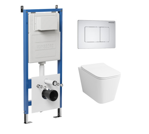 Комплект 3 в 1: Grossman инсталляция 900.K31.01.000+клавиша 700.K31.04.01M.01 белый матовый+унитаз GR-4479SQ