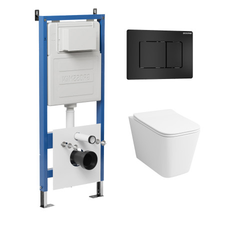 Комплект 3 в 1: Grossman инсталляция 900.K31.01.000+клавиша 700.K31.04.21M.21M черный матовый+унитаз GR-4479SQ