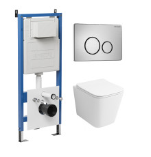 Комплект 3 в 1: Grossman инсталляция 900.K31.01.000+клавиша 700.K31.05.12M.12M хром сатиновый+унитаз GR-4479SQ