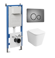 Комплект 3 в 1: Grossman инсталляция 900.K31.01.000+клавиша 700.K31.05.42M.42M графит сатиновый+унитаз GR-4479SQ