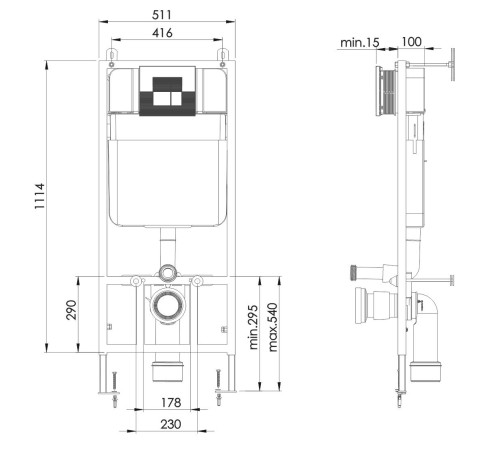 Инсталляция для подвесного унитаза Grossman 900.T1.01.000