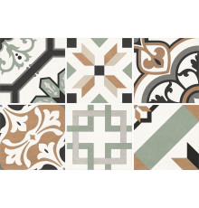 Керамогранит New Trend GP2020DMX31 Design Art Mix 1 20x20 микс матовый с орнаментом