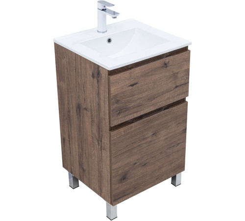 Тумба под раковину Aquanet Алвита New 50 напольная, дуб веллингтон табак