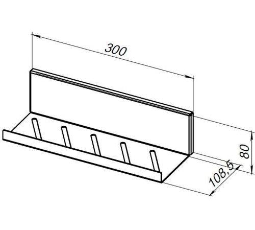 Полка Aquanet Магнум 30x8 черная матовая, открытая