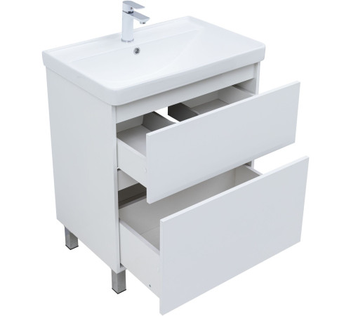 Тумба под раковину Aquanet Вега 70 напольная, белый глянец