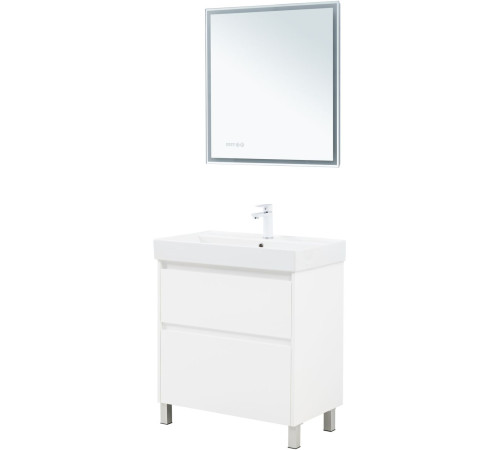 Тумба под раковину Aquanet Nova Lite 2.0 75 напольная, белый глянец