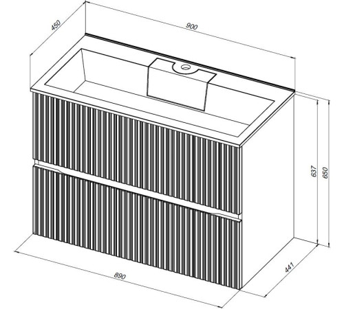 Тумба под раковину Aquanet Джейн 90 белый матовый