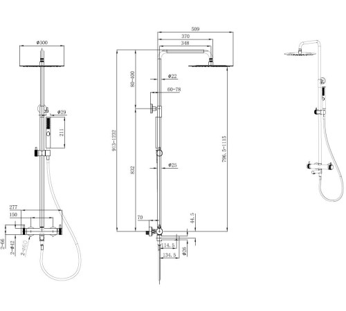 Душевая стойка Allen Brau Priority 5.31A10-BN никель браш