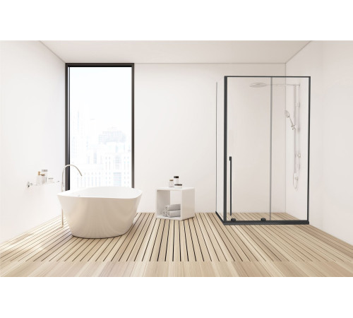 Душевой уголок Allen Brau Fantasy 120x80 3.11006.31 + 3.11012.31 черный матовый