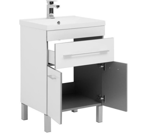 Тумба с раковиной Aquanet Верона 60 белый (напольная 1 ящик 2 дверцы)