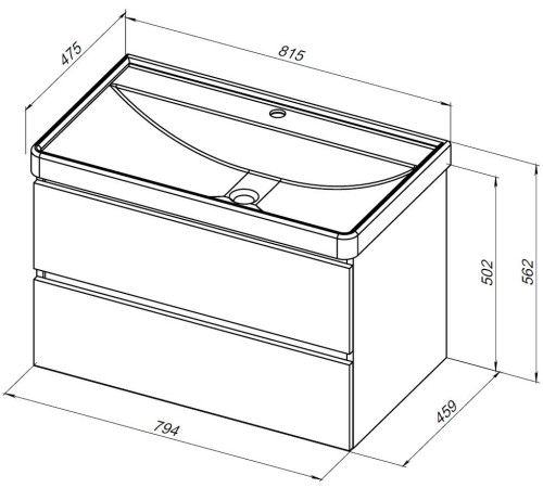 Тумба под раковину Aquanet Вега 2.0 80 мисти грин