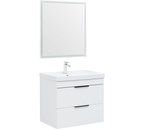 Тумба под раковину Aquanet Ирис New 70 белый глянец (2 ящика)