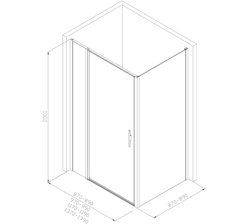 Душевой уголок Allen Brau Priority 140x90 3.31036.BBA + 3.31045.BBA черный браш