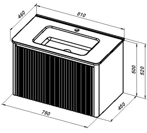 Тумба под раковину Allen Brau Gravity 80 1.370017.CGM олива матовый