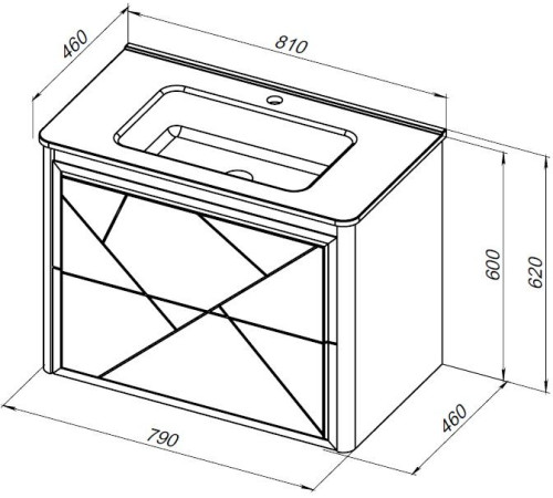 Тумба под раковину Allen Brau Paris 80 1.360001.AM антрацит матовый